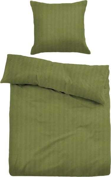 Tom Tailor Seersucker Bettwäsche 27663-854 olive | 135x200 cm + 80x80 cm