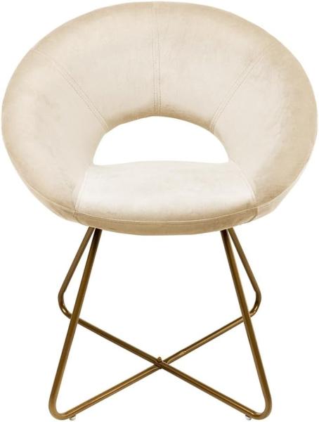 HOME DELUXE 'Selesa' Samtstuhl, Samt Beige, 72 x 58 x 44 cm