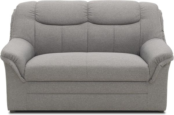 DOMO. collection Berlin Sofa, Klassische Couch, Polstergarnitur mit Federkern, hellgrau, 2 Sitzer