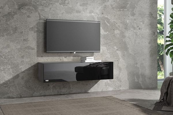 Wuun® Somero TV Lowboard, Schwarz Hochglanz, 100cm