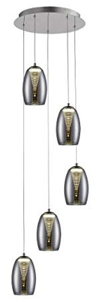 Brilliant Living Leuchten No. G60773-93 LED Pendelleuchte Metropolis easyDim chrom, rauchglas