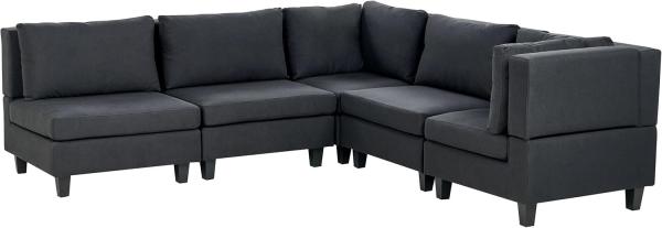 Beliani 'Unstad' Sofa, Schwarz, Stoff, 72 x 228 x 228 cm, ohne Ottomane, Links