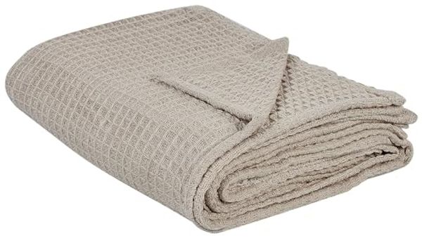Beliani 'CHAGYL' Tagesdecke, Baumwolle taupe, 200 x 220 cm