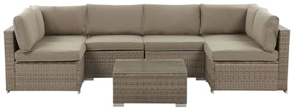 Beliani 'BELVEDERE' Lounge Set, PE Rattan braun