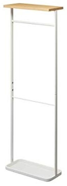 Yamazaki Schirmständer "Tower" mit Ablage 40 x 112 x 15 cm, Hänge-Schirmständer, Beistelltisch, aus Metall mit Holzablage, 112cm
