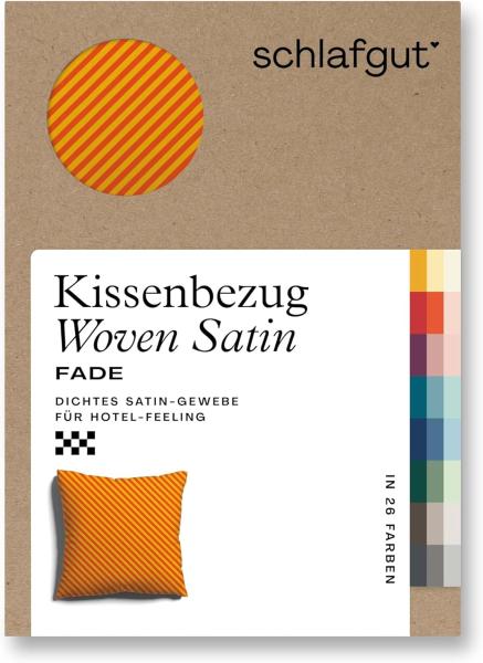 Schlafgut Woven Fade Bettwäsche|Kissenbezug einzeln 80x80 cm| yellow-deep-red-mid