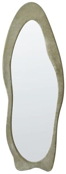 Wandspiegel REIGNY 57 cm 160 cm Samtstoff Olivgrün