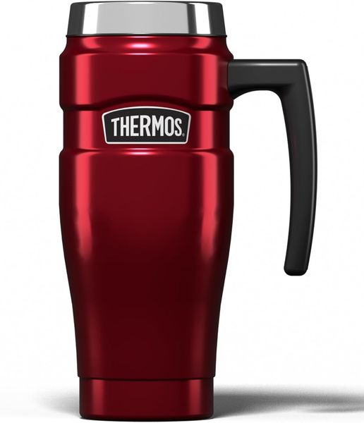Thermos King Thermobecher Edelstahl 470 ml, Cranberry Red, 0,47 l