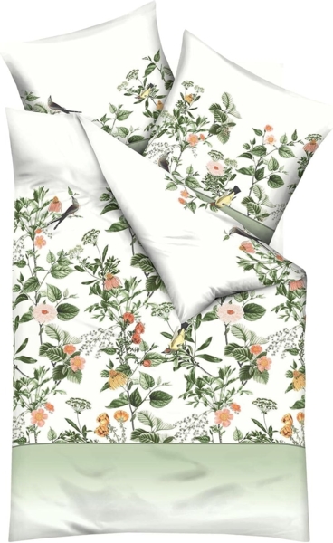 Kaeppel Mako-Satin Bettwäsche Formosa grün|135x200 cm + 80x80 cm