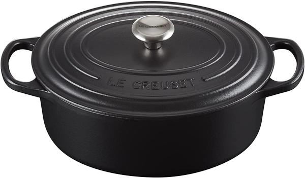 Le Creuset Bräter 'Signature' , Gusseisen , Oval, für alle Herdarten und Induktion geeignet, Schwarz, 29,0 cm