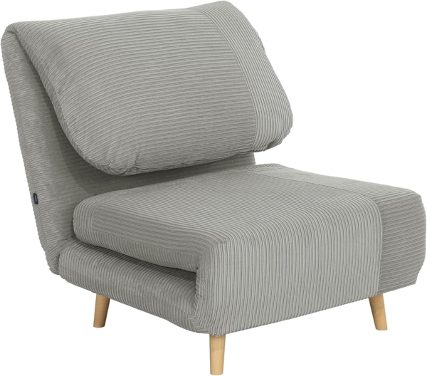 HOMCOM Sessel Verstellbar Klappmatratze Gästebett (Schlafsessel, 1-St, Schlafsofa), für Wohnzimmer, Schlafzimmer, Grau