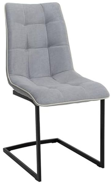 riess-ambiente Freischwinger MIAMI hellgrau / schwarz (1 St), Esszimmer · Webstoff · Metall · Industrial