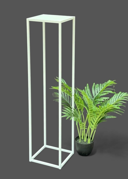DanDiBo Blumenhocker eckig, Metall, Weiß, 1 Stück, 100 x 24 x 24 cm