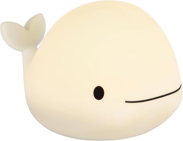 EGLO LED Nachtlicht Castellino, Akku Tischlampe Wal, Kinderzimmer Deko Mädchen Jungen, Silikon Nachttischlampe Kinder Baby Bett, touch bedienbar, weiß, warmweiß, RGB