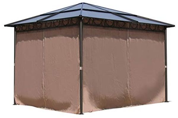 Metall Garten Hardtop Pavillon 3x3 m mit 4 Seitenteilen Doppelstegplatten Polycarbonat