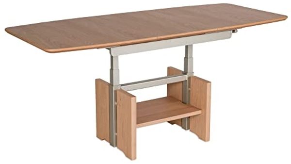 'Caren' Funktionstisch höhenverstellbar und ausziehbar, Wildeiche Bianco, 120(160) x 70x54-73 Bild 4