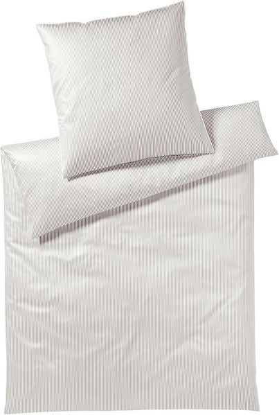 elegante Mako-Satin Bettwäsche Hamburger Streifen|Kissenbezug einzeln 40x80 cm| sand