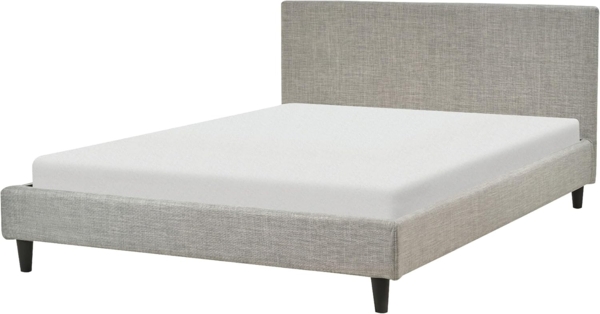 Bett mit Lattenrost FITOU 140 x 200 cm Stoff Hellgrau