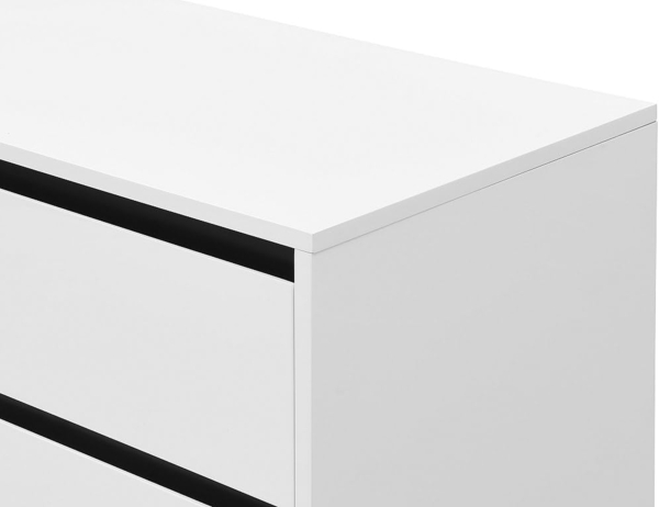 Vente-unique - Sideboard mit 2 Türen & 3 Schubladen - MDF & Stahl - Weiß & Schwarz - ABUJA von Pascal Morabito Bild 6