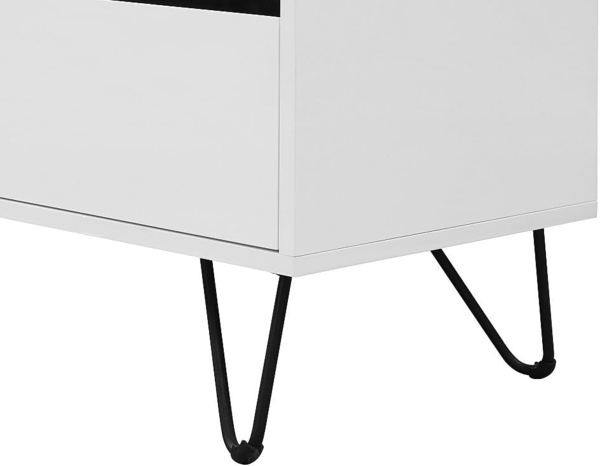 Vente-unique - Sideboard mit 2 Türen & 3 Schubladen - MDF & Stahl - Weiß & Schwarz - ABUJA von Pascal Morabito Bild 9