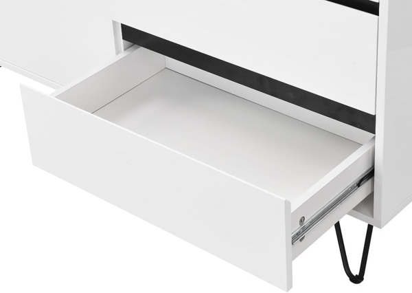 Vente-unique - Sideboard mit 2 Türen & 3 Schubladen - MDF & Stahl - Weiß & Schwarz - ABUJA von Pascal Morabito Bild 7