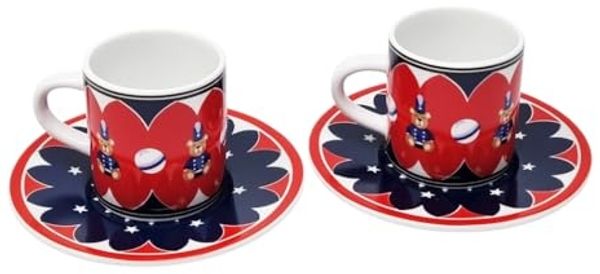 BIALETTI Kaffeeservice Set 2 Tassen inkl. Untertassen Joyful Memories, Porzellan