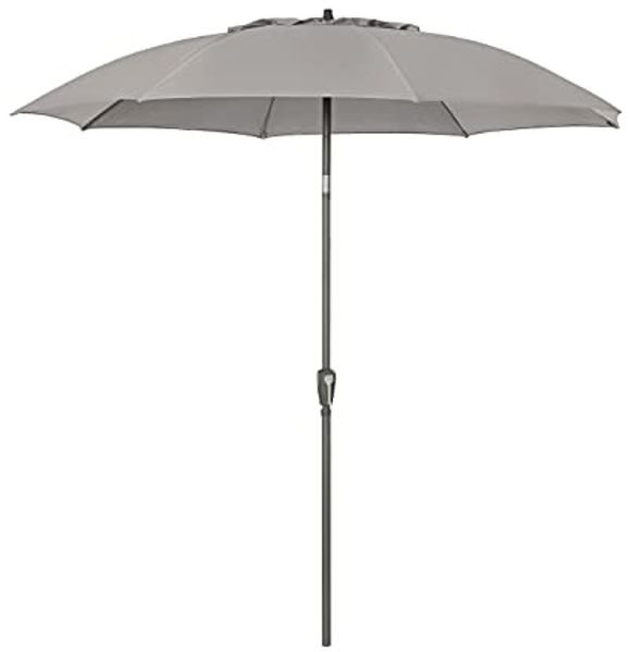 Dehner Sonnenschirm Paros, Ø 250 cm, Höhe 250 cm, Aluminium/Polyester, beige