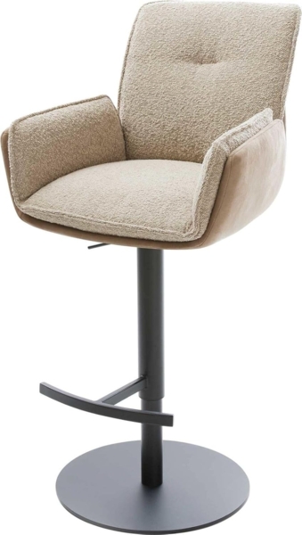 Barstuhl Nela-Flex Materialmix Schlamm Drehfuß höhenverstellbar Metall drehbar Taschenfederkern