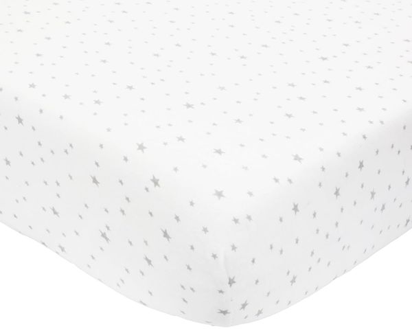 Trois Kilos Sept Spannbettlaken für Babybetten, Jersey, Sterne, 60x120 cm