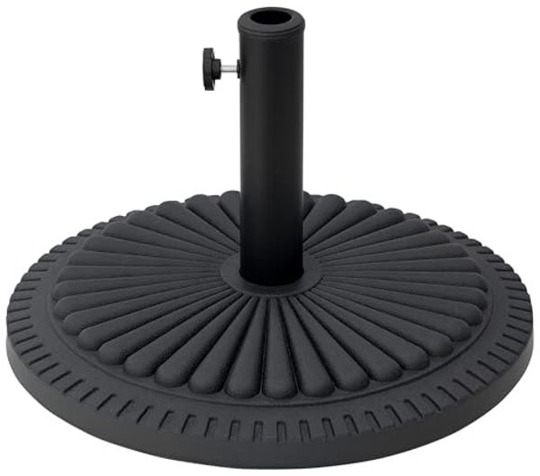 Outsunny Sonnenschirmständer 14 kg Schirmständer für Sonnenschirm rund Schirmstangen 35-48 mm Sonnenschirmfuß für Garten Terrasse Balkon Zement Ø49 cm Schwarz