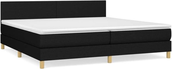vidaXL Boxspringbett mit Matratze Stoff Schwarz 200x200 cm, Härtegrad: H2 [3140483] Bild 3