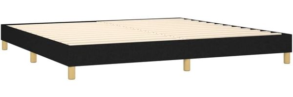 vidaXL Boxspringbett mit Matratze Stoff Schwarz 200x200 cm, Härtegrad: H2 [3140483] Bild 4