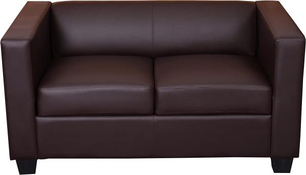 2er Sofa Couch Loungesofa Lille ~ Kunstleder, coffee