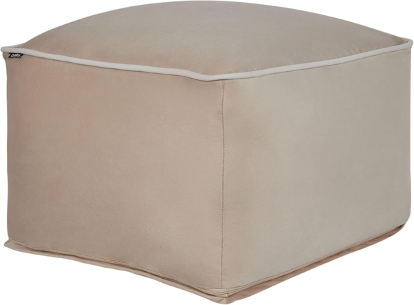 Pouf DAREYN Sandbeige Samtstoff 50 cm 50 cm