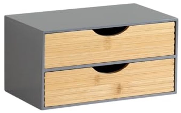 KESPER 58963 Organizer mit 2 Schubladen, grau, FSC / Mini-Kommode