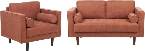 Sofa Set goldbraun 3-Sitzer NURMO