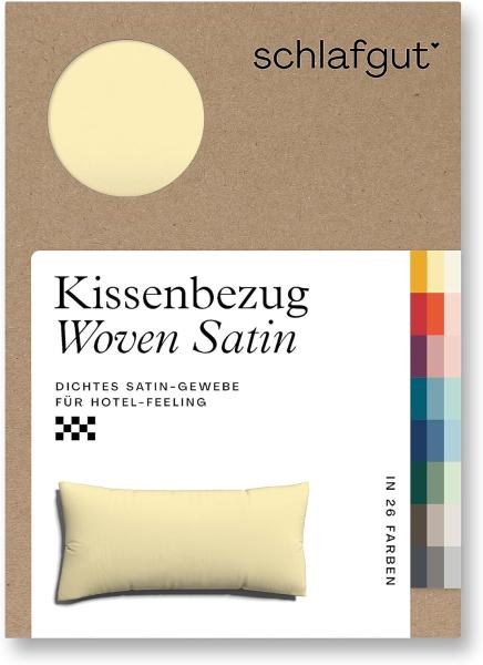 Schlafgut Woven Satin Bettwäsche | Kissenbezug einzeln 40x80 cm | yellow-mid