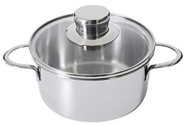 Kelomat Bratentopf mit Glasdeckel Mini Ø14 cm Edelstahl rostfrei
