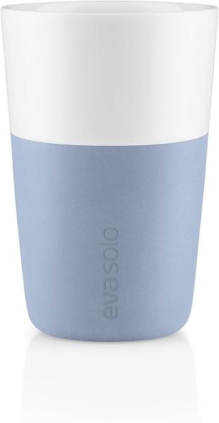 Eva Solo Cafe Latte-Becher Blue Sky, 2er Set, Kaffeebecher, Tasse, Porzellan / Silikon, 360 ml, 501128