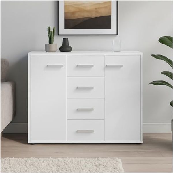 HTI-Living Sideboard Sideboard Nina mit 4 Schubladen Weiß (Stück, 1 St, 1 Sideboard), Anrichte Kommode Schrank