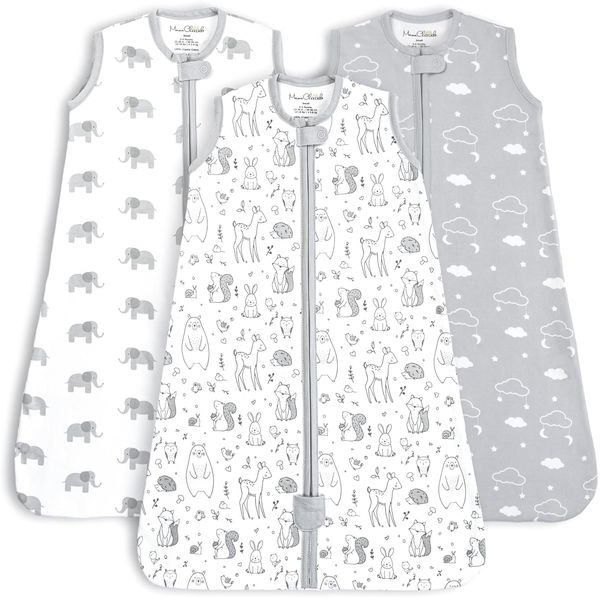 Baby Schlafsack, 0.5 TOG 100% Bio-Baumwolle, Ideal für den Sommer, Sommerschlafsack für Jungen und Mädchen, S (0-6 Monat)