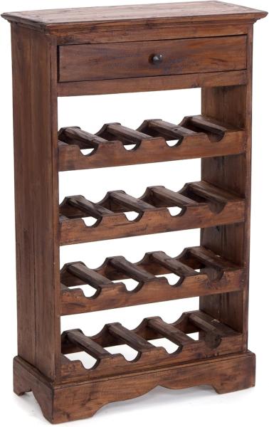 DESIGN DELIGHTS Weinregal WEINREGAL CORTEZ, 85x55cm(HxB) Flaschenregal aus Holz mit Schublade