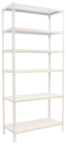 Simon Rack Schwerlastregal, 2500 x 1200 x 300 mm, Bis 200 kg Belastbar, 6 Verstellbare Ablagen, Kellerregal, Lagerregal, Weiss - Simonclick