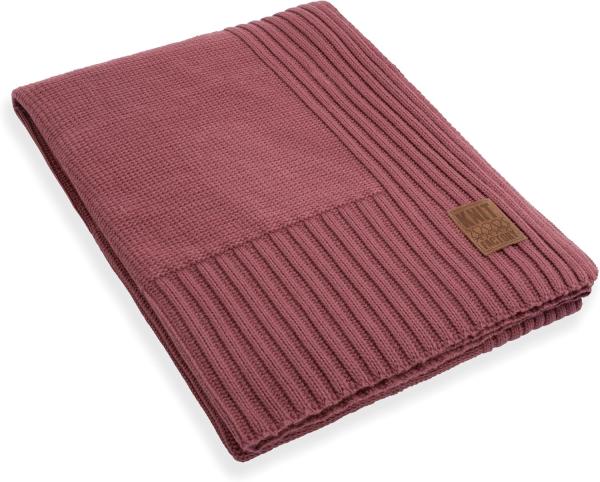 Knit Factory Uni Decke 160x130 cm Glatt Rot