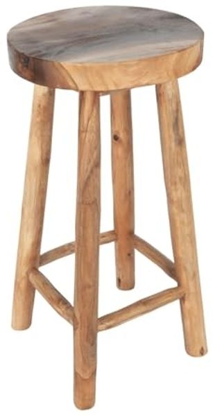 KANSAS Barhocker aus Teakholz Holzhocker Barstuhl Holzstuhl Tresenhocker Bistrohocker Küchenhocker