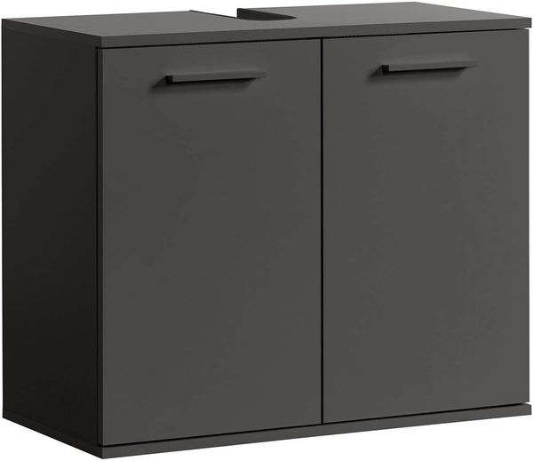 mokebo® Waschbeckenunterschrank mit Schubladen in anthrazit BZW. grau-schwarz 'Der Waschbär', Badezimmer Unterschrank 80cm Breite aus Holz 59 x 70 x 35,5 (HxBxT in cm)