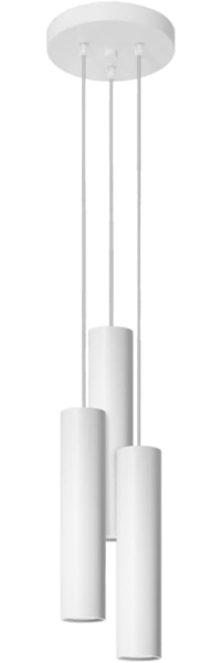 Sollux 'Lagos' Pendelleuchte mit drei Flammen, weiß, 110x20 cm