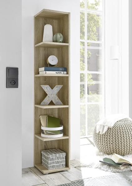 Eckregal >Lasmos< in Sonoma-Eiche - 24x142x26cm (BxHxT)