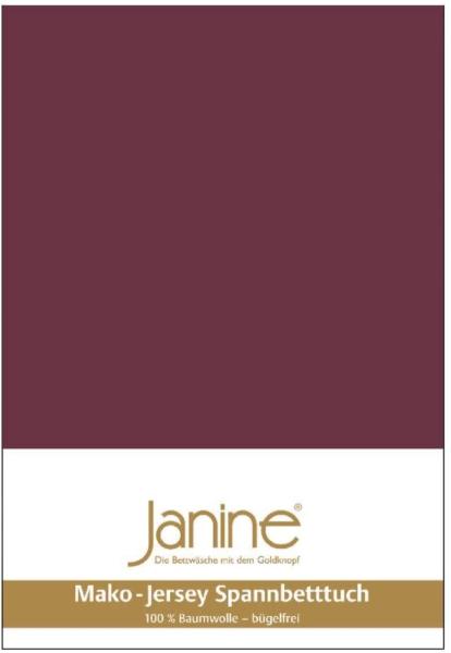 Janine Mako Jersey Spannbetttuch Bettlaken 140-160x200 cm OVP 5007 41 burgund