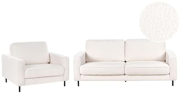 Sofa Set 4-Sitzer SAVALEN Bouclé Weiß
